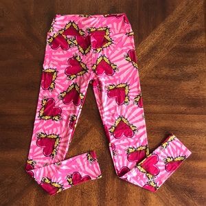 NEW LulaRoe pink red ankle legging